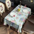 thumbnail image 2 of Pioneer Flower Floral Print Pattern Rectangle Tablecloth 60"x102", Waterproof Polyester Table Cloth, Wipeable Spillproof for Dining Camping Indoor Outdoor, 2 of 6
