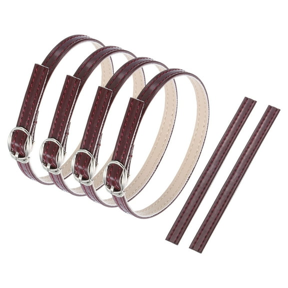 2 Pair Replacement Ankle Straps for Heels Detachable High Heels Shoe Straps Adjustable PU Leather Shoe Bands for Loose Shoe Slippers Sandals Anti-Loose, Wine Red