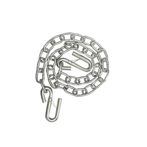 1/4'' x 48'' Trailer Safety Chain with 2 Latches S Hook, 3,500Lbs Capacity, G30, Secures Tow Vehicle to Trailer, for RV, Truck, and Boat Towing