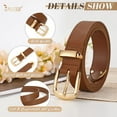 thumbnail image 6 of JASGOOD Women Leather Belt Fashion Belts with Gold Buckle Brown, 6 of 10