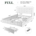 Amolife Full Size Platform Bed Frame with Headboard and 4 Storage