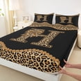 thumbnail image 4 of Erosebridal Cheetah Pattern Cute Bowknot Queen Sheet Sets,Leopard Print Personalized Initial Letter H Bed Set For Kids 4 Pieces, 4 of 6