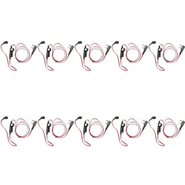 10X 2 Pin Noodle Style Earbud Headphone K Plug Earpiece Headset for Uv5R -888S Uv5R Radio Red Wire
