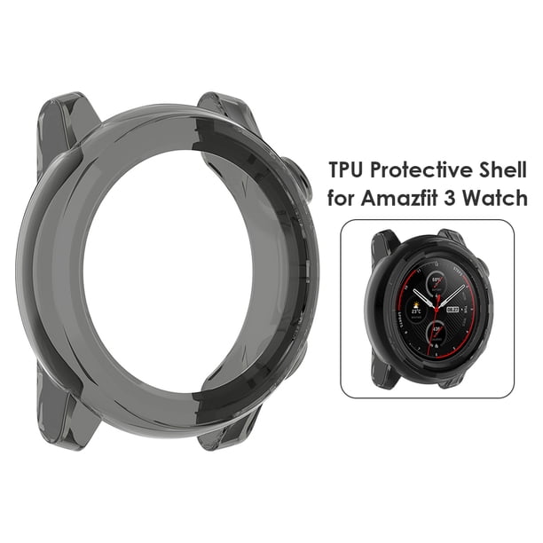 Protector de la cubierta de la caja de TPU para los accesorios Amazfit Stratos 3 A1928 (negro)