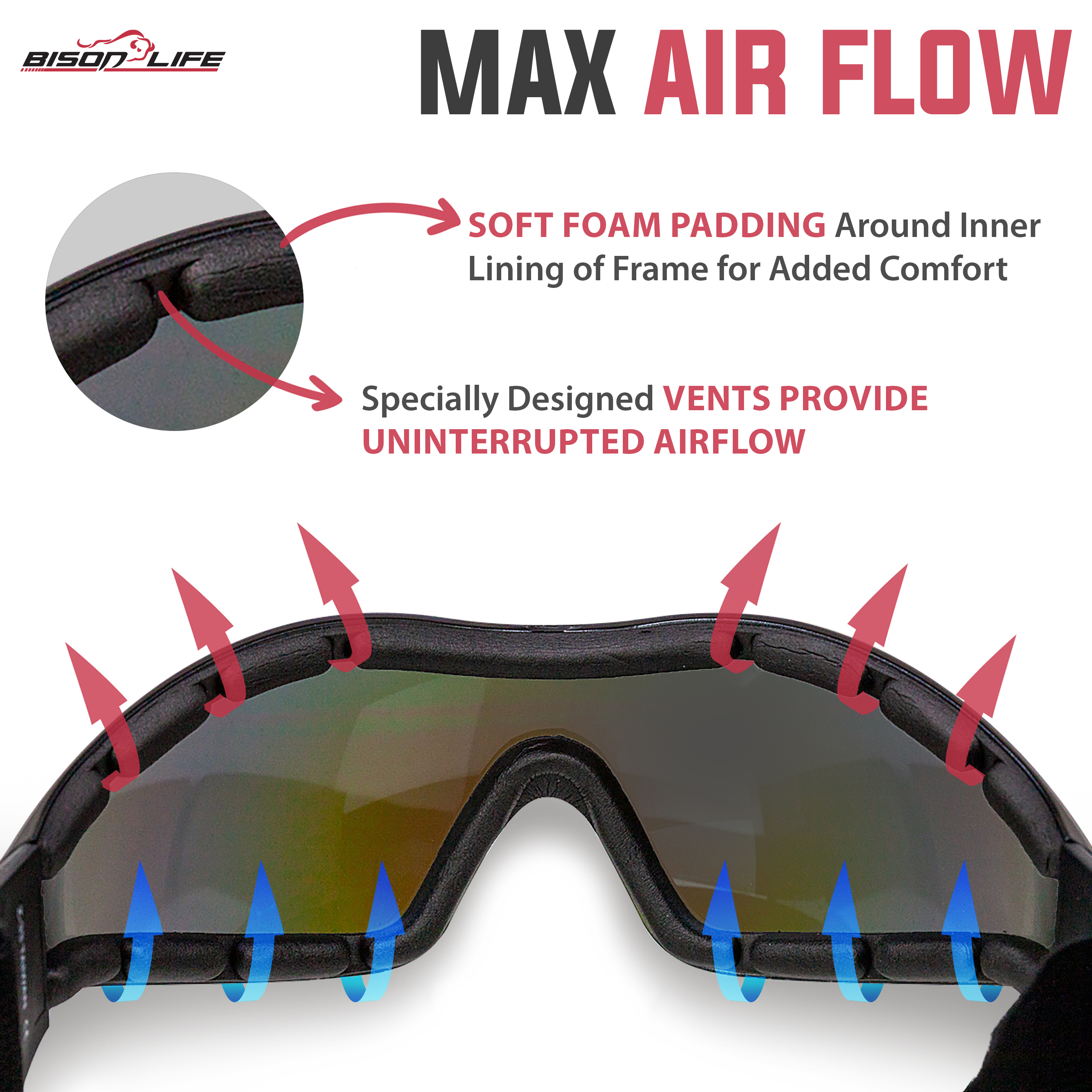 Safe Handler Mirage Blue Mirror Safety Goggles, ANSI Z87.1 Anti-Scratch, UV Protection (Pack of 1)