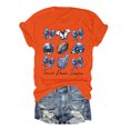 thumbnail image 1 of TSADFHJI Hauts pour Femmes Élégants TG T-Shirt Décontracté Imprimé Rugby Col Rond / Coupe Ample Manches Courtes m Orange, 1 of 3