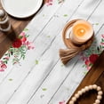 thumbnail image 3 of Valentine's Day Table Runner - 48 Inch Long Red Plaid Truck Roses Love Leaves Wood Cotton and Linen Blended Dress Scarves Farmhouse Table Runner for Kitchen Dining, Coffee Table, 13" x 48", 3 of 8