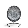 thumbnail image 4 of Modway Encase Outdoor Patio Rattan Swing Lounge Chair in Gray/Black, 4 of 8