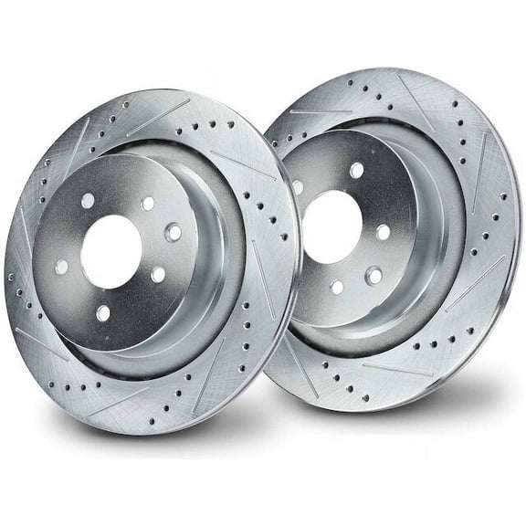 Rear Brake Rotor Set 2 - Compatible with 2008 - 2013 INFINITI G37 3.7L V6 2009 2010 2011 2012