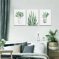 thumbnail image 4 of Canvas Wall Art Painting For Living Room Farmhouse Wall Decor For Bedroom Dining Room Kitchen Wall Decoration Vase Green Leaf Wall Pictures Artwork Bathroom Decor 3 Piece Framed Prints Art, 4 of 6