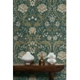 thumbnail image 6 of Seabrook Designs Teal & Moss Green Honeysuckle Floral Prepasted Wallpaper - 20.9 in. W x 33 ft. Roll, 6 of 6