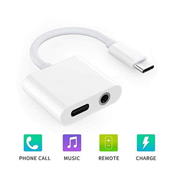 epacks Pixel 3 Headphone Adapter, 2-in-1 USB Type C to 3.5mm Headphone Jack Dual 2-Port Charging Dongle Adapter for Pixel 2/ 2XL/3/3XL, HTC, Huawei & More