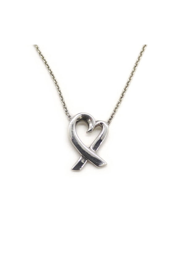 Pre-Owned TIFFANY & Co. Tiffany Paloma Picasso Loving Heart Necklace Silver 925 Azuki... (Good)