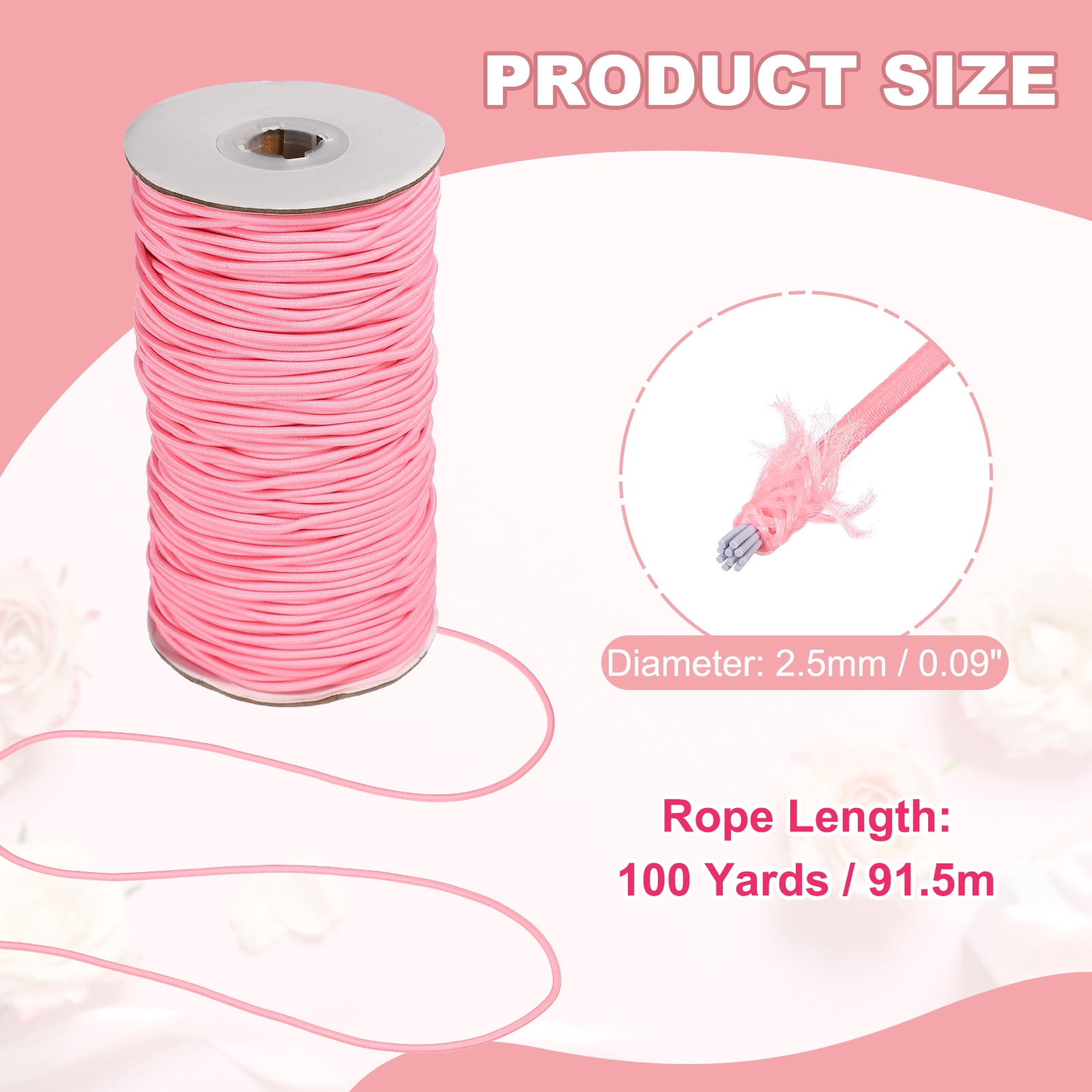 Uxcell Stretchy String for Bracelets, Elastic Crystal Thread Stretch Elastic Beading Cord 2.5mm & Peach Pink-Fitting For(Bracelets/Sewing/Beading/Necklace/Jewelry Making/Crafts DIY)