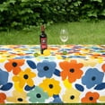 thumbnail image 4 of Floral Tablecloth, Flowers Table Cloth for Spring Summer Fall Autumn, Waterproof Tablecloth for Kitchen Dining Room Picnic Party Banquet, Outdoor Indoor Use Table Cover, Square 55 x 55 inch, 4 of 6