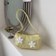 thumbnail image 3 of Bolso de hombro para mujer con cierre de cremallera, decoración floral, bolso de señora de lona a la moda para verano, 3 of 8