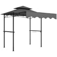 thumbnail image 1 of Outsunny 8' x 7.6' Grill Gazebo, Double Tiered Barbecue Gazebo, Dark Grey, 1 of 10