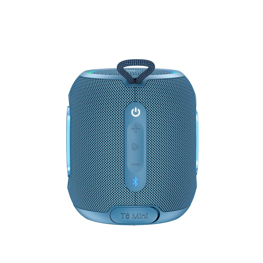 Tronsmart T8 Mini Ultra-Portable Bluetooth Speaker, 16W Big Bass, 360° Sound, IPX7 Waterproof, 20H Playtime, Custom EQ & Light - Black