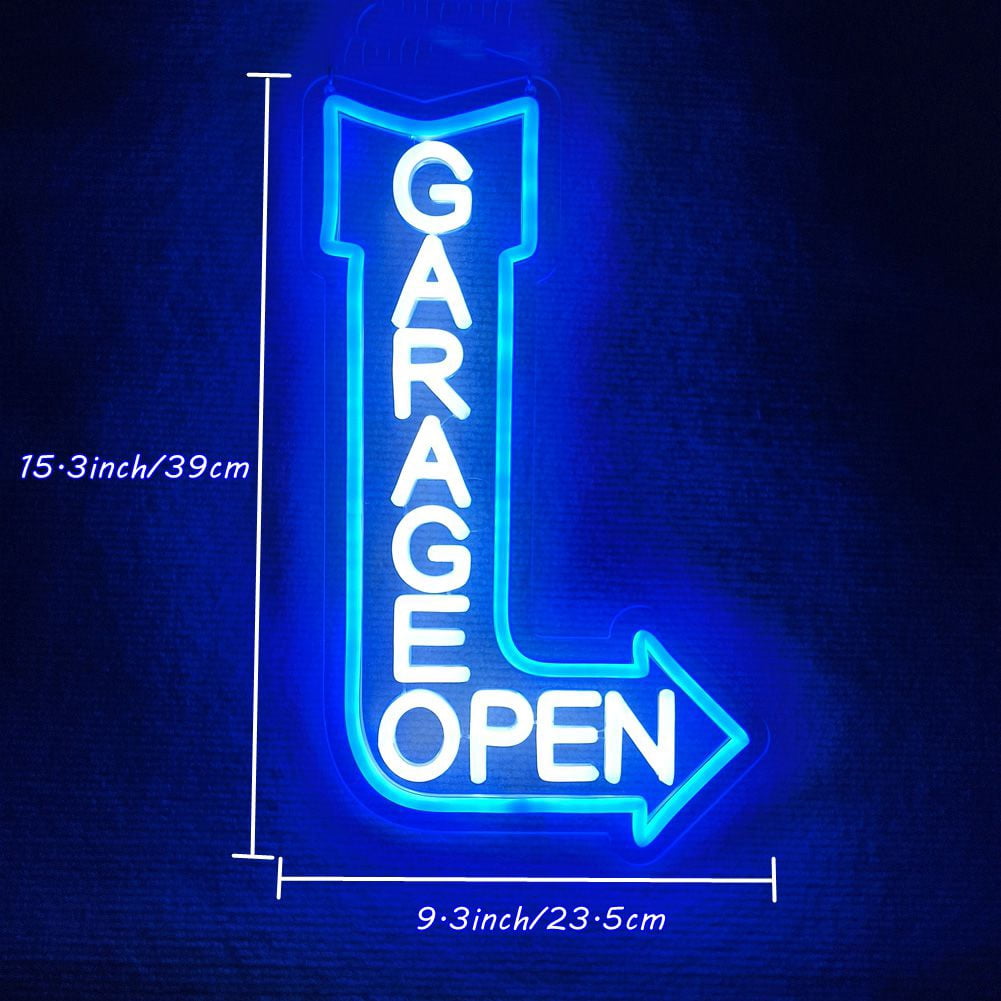Garage Open Arrow Neon Sign,Car Signs neon Light for Man Cave Auto Repair Shop Workshop Birthday Father Gift Decor