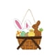 thumbnail image 1 of Decoraciones de Pascua, adornos de Pascua, regalos de Pascua, letrero de madera para puerta de Pascua: canasta de conejito con huevos de pollito, 30 x 29 cm, decoración colgante de madera para puerta, 1 of 4
