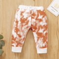 thumbnail image 5 of 2 PCs Newborn Tie-dye Print Outfits, Infant Long Sleeve Round Neck Romper and Drawstring Trousers Set, 5 of 5