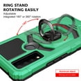 thumbnail image 5 of For TCL 30V 30 V 5G Dropproof Shockproof Kickstand Ring Stand Phone Case Cover With Tempered Glass Screen Protector - Green, 5 of 5