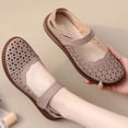 thumbnail image 2 of CIENVNSTG Mesh Hollow Out Round Toe Ballet Flats for Women Bohemia Style Dressy Casual Shoes for Summer Beach Daily Wear Light Brown 36, 2 of 5
