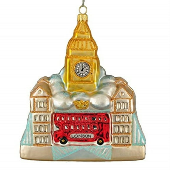 London England Landscape Views Polish Glass Christmas Tree Ornament Travel