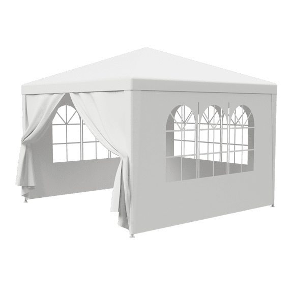 ZENY 10 X 10' Wedding Party Tent Gazebo Canopy Tent W/ 4 Removable Sidewalls Outdoor White, beach tent