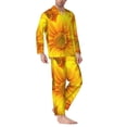 thumbnail image 2 of Picia 3D Sunflowers Pattern Men’s Long-Sleeve Sleepwear Set - Soft 2-Piece Loungewear with Pockets, Comfy PJs for Relaxing Nights-XX-Large, 2 of 7
