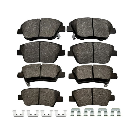Front Rear Brake Pads for 2011-2015 Hyundai Sonata, 2011-2015 KIA Optima, Set of 8 Ceramic Brakes Pads