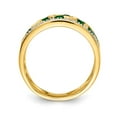 thumbnail image 2 of 14K Yellow Gold Ring Band Gemstone Emerald Round Green Diamond, Size 6, 2 of 3