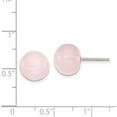 thumbnail image 5 of Sterling Silver 10-10.5mm Button Rose Quartz Post Earrings Made In China qe6320, 5 of 6