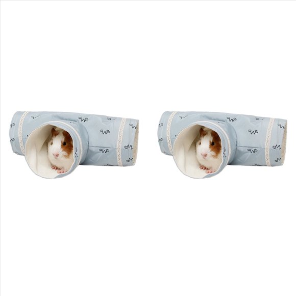 2X Conejillos de Indias Tubo de Túnel Erizos Ratas Holandesas Hámsteres Dragón Barbudo Pequeño Animal Mascota Cama Juguete Azul