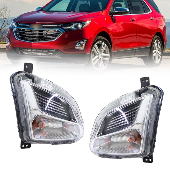 munirater Bumper Fog Light Assembly w/ Bulbs Replacement for 2018 2019 2020 Chevrolet Equinox Lights Left Driver & Right Passenger Side