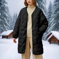 thumbnail image 5 of DAFPZW Mid-Long Quilted Jackets for Women Button Down Winter Coats Lightweight Loose Puffer Padded Outerwear with Pockets, 5 of 6