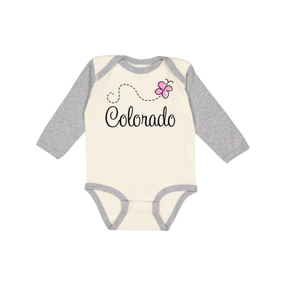 Inktastic Butterfly Colorado Girls Long Sleeve Baby Bodysuit