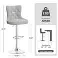 thumbnail image 2 of Daluvenix Swivel Bar Stools Set of 2, Velvet Button Tufted Counter Height Chairs with Midback for Home Kitchen Island, Grey, 2 of 5