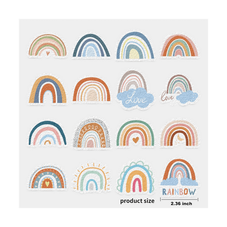 Symkmb 16PCS Calm Stickers for Anxiety Sensory, Stress Anxiety Relief Items  Rainbow Styles Tactile Rough Textured Calm Stickers 
