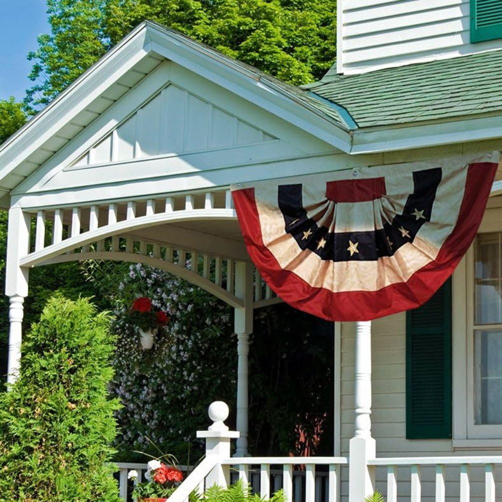 Antique Style American Flag Bunting - Patriotic Decor - Factory Direct Craft