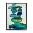 thumbnail image 2 of Stupell Industries Vivid Teal Stacked Zen Rocks Abstract Painting Gray Framed Art Print Wall Art, 2 of 5
