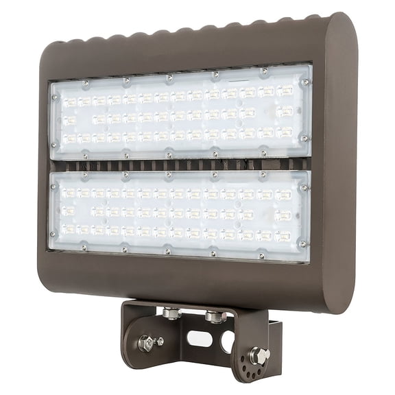 Westgate LED Flood Light Yoke Mount High Lumen Waterproof IP65 – UL Listed DLC Approved – 120-277V (80 Watt, 5000K Warm White)
