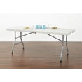 thumbnail image 2 of 5 foot Light Gray Resin Multi Purpose Center Fold Table with Wheels, 2 of 4