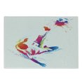 thumbnail image 1 of Soccer Cutting Board, Soccer Man Kicks the Ball in the Air Watercolors Success Energy Feet Illustration, Decorative Tempered Glass Cutting and Serving Board, Small Size, Multicolor, by Ambesonne, 1 of 1