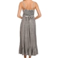 thumbnail image 2 of Sakkas Allie Stonewashed Embroidered Adjustable Spaghetti Straps Long Dress - Grey - S/M, 2 of 5