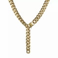 thumbnail image 4 of QQTDFG Men Chain Necklace Stainless Steel Curb Link Choker 12/15/17/19mm Christmas Gift-22 inch or 55cm-15mm width-Gold, 4 of 5