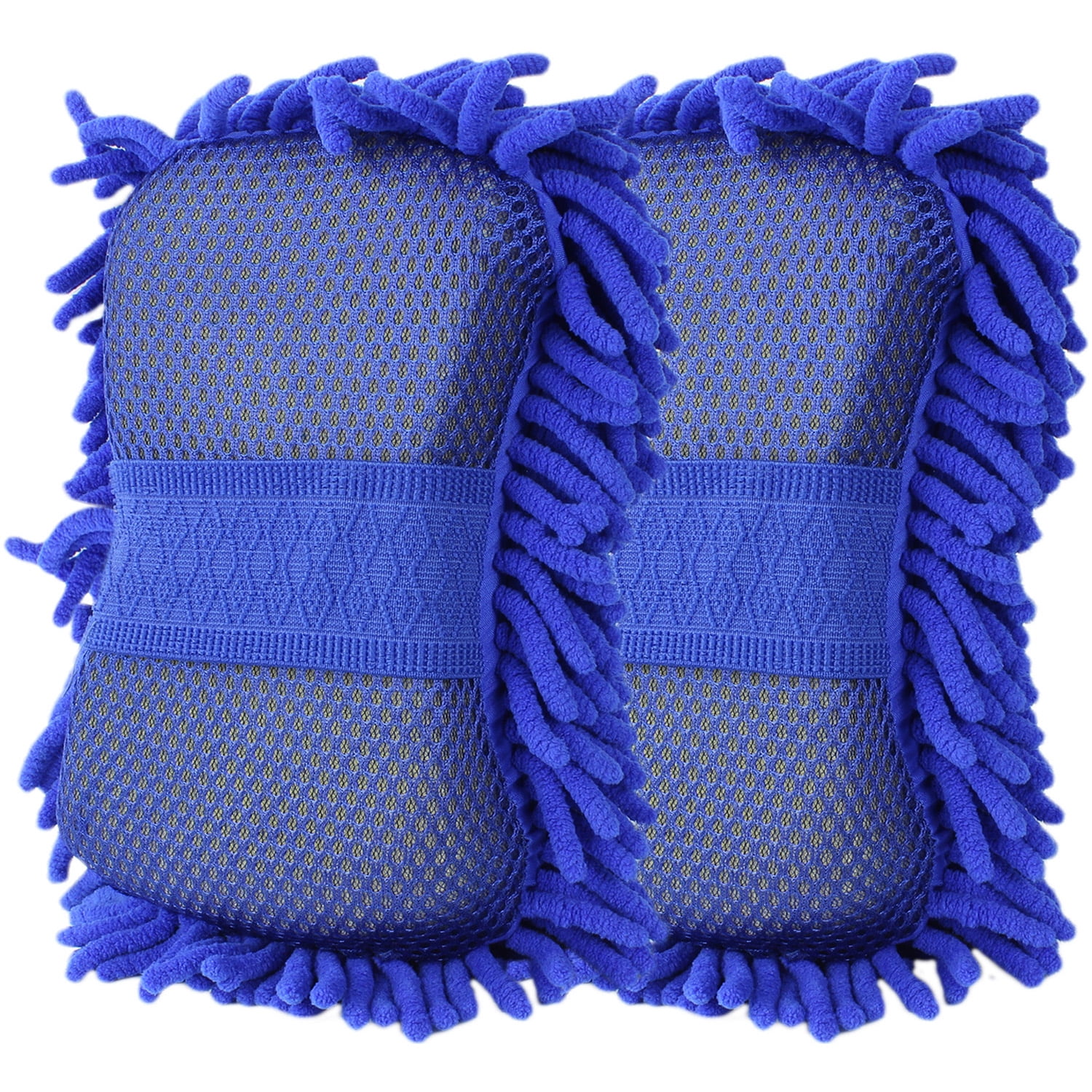 Chenille Microfiber Premium Car Wash Mitt Glove with Sponge 2Pack by
