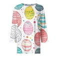 thumbnail image 5 of Women Easter&nbsp;shirt Bunny Eggs Printed Crew Neck T Shirt 3/4 Sleeve Casual Holiday Outfits Tunic Tops Trendy Loose Fit Tops, #01 Sky Blue, XL, 5 of 7