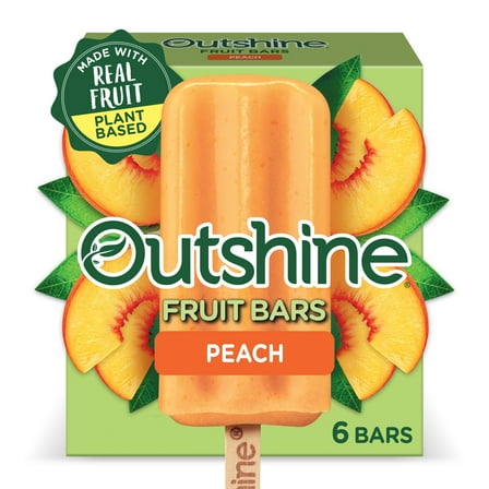 Outshine Peach Frozen Fruit Bars, Non-GMO, Gluten Free, 6 Ct
