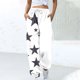 thumbnail image 1 of Puntoco Pantalón De Mujer Con Cordón Y Estampado De Estrellas A La Moda, Blanco L, 1 of 5